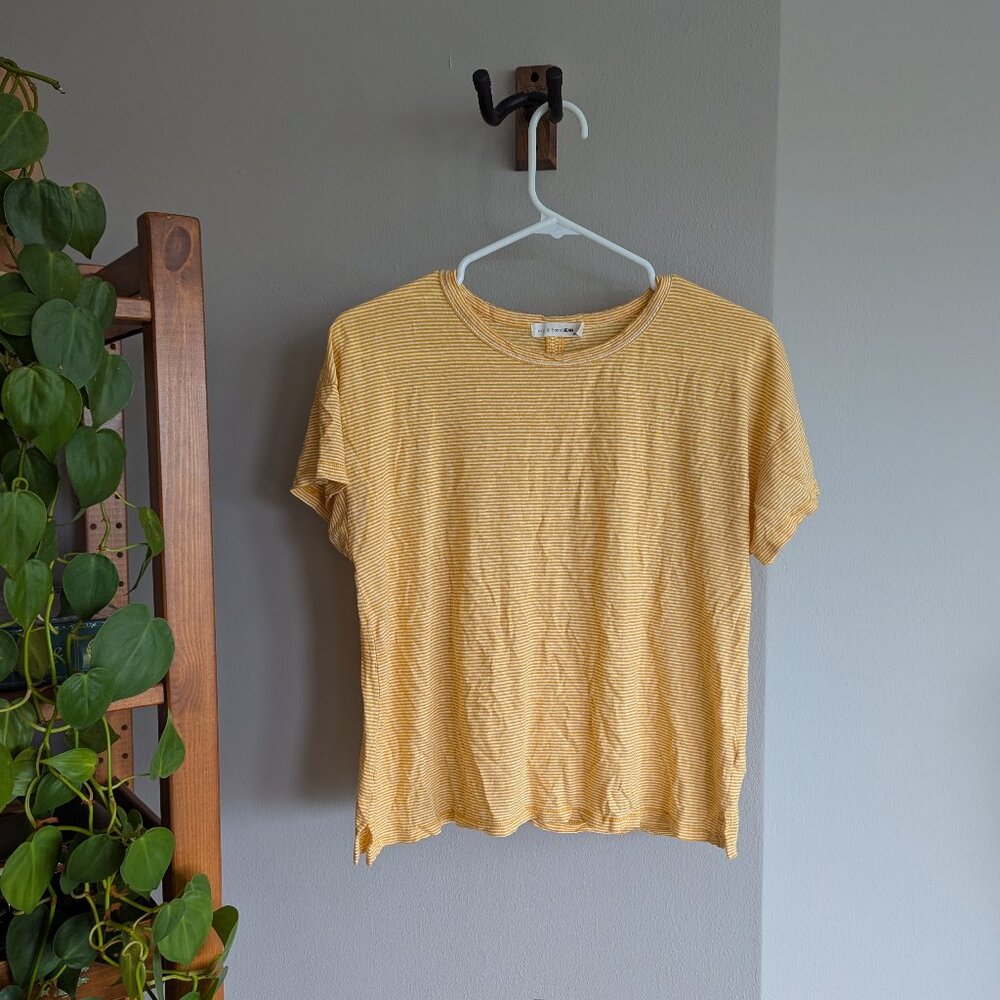 Rag + bone Striped Relax-fit T-shirt, Yellow, Size Small